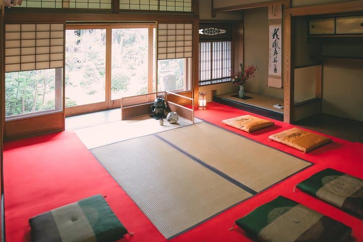 The tea room set out for guests at Garden Teahouse.