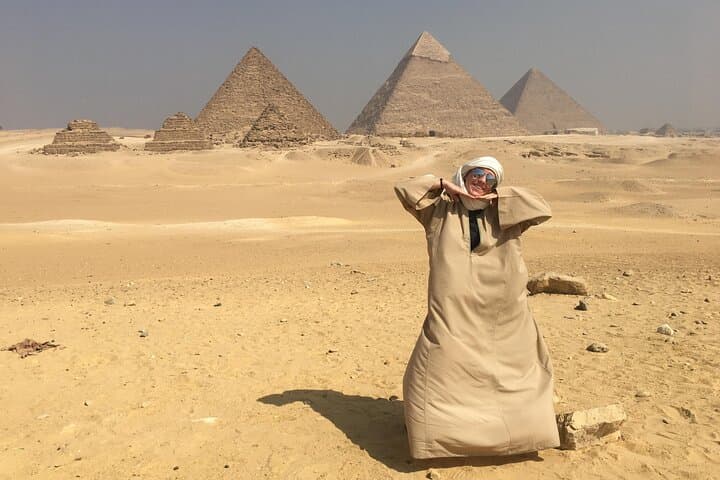 Panoramic spot of Giza Pyramids
