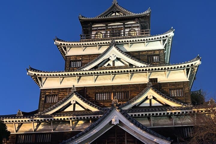 Hiroshima Castle at dusk – beautifully restored landmark