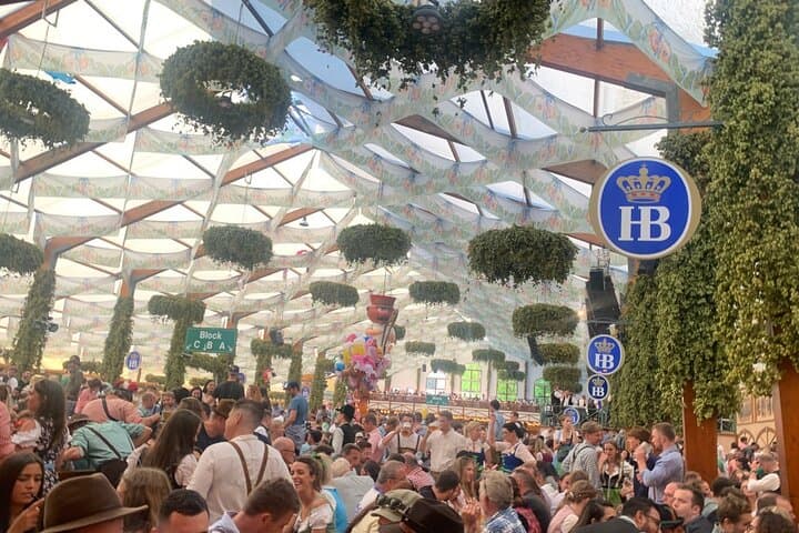 Inside the Hofbräu tent