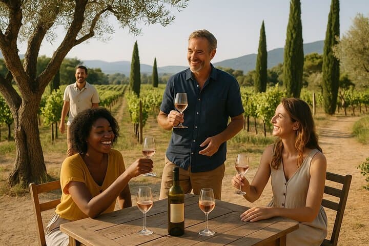 Vineyard wine tasting
