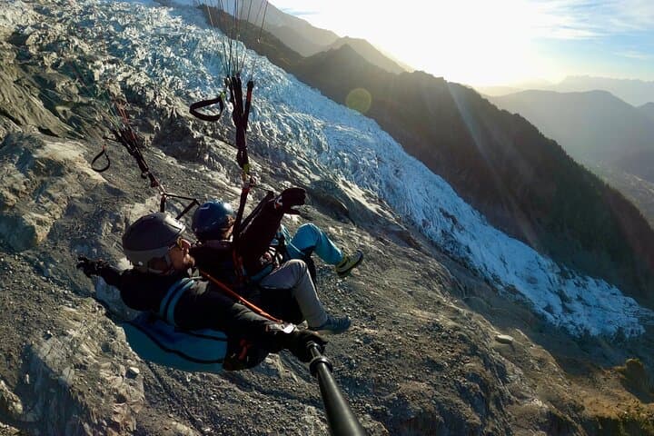 Flying over glaciers