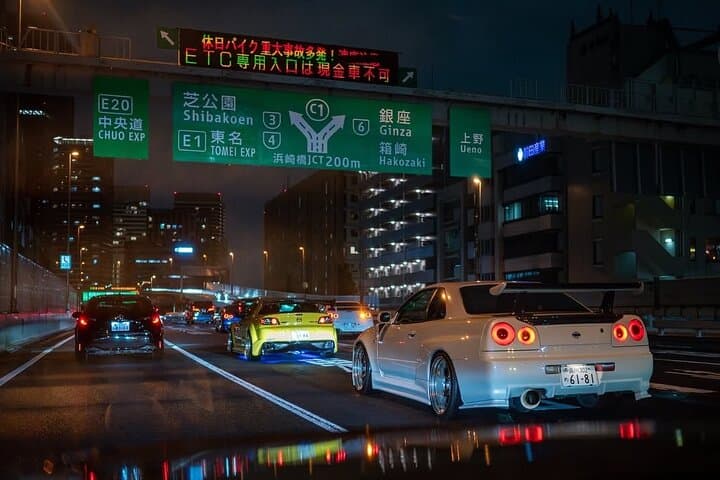 Daikoku Car meet & Tokyo Private JDM Night Tour in 700HP R34 GT-R