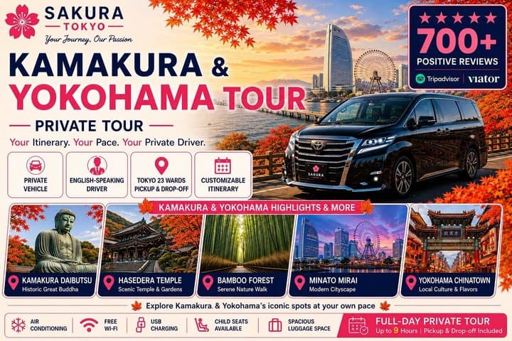 Kamakura & Yokohama Private and Custom Tour with English Driver
