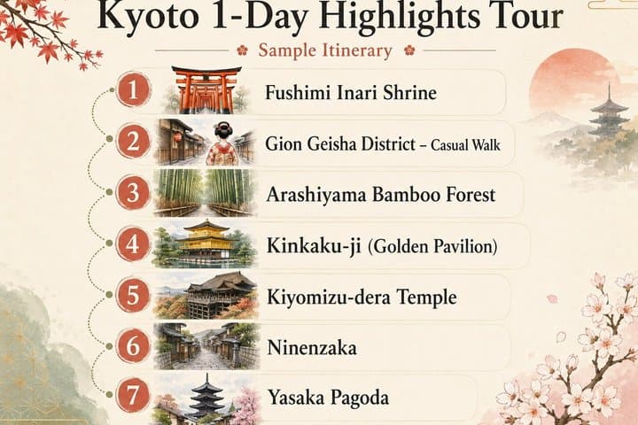 Kyoto Private Car Tour with Optional Nara or Osaka Add-Ons