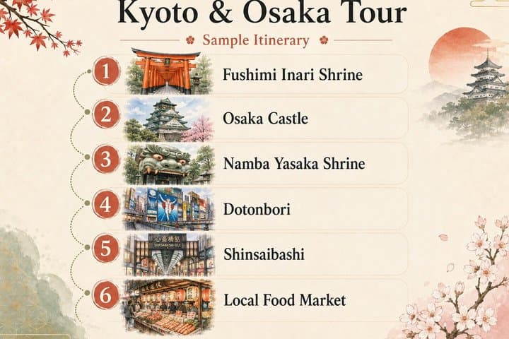 Kyoto Private Car Tour with Optional Nara or Osaka Add-Ons
